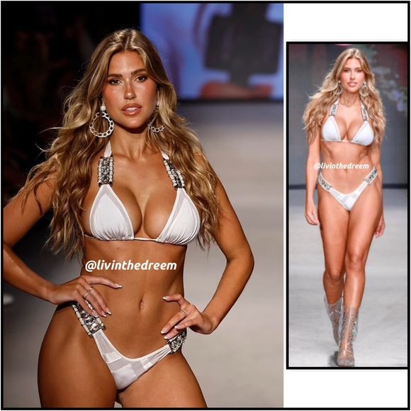 BEACH BUNNY OG 2012 ALL ROPED UP IN WHITE & NUDE XL SET